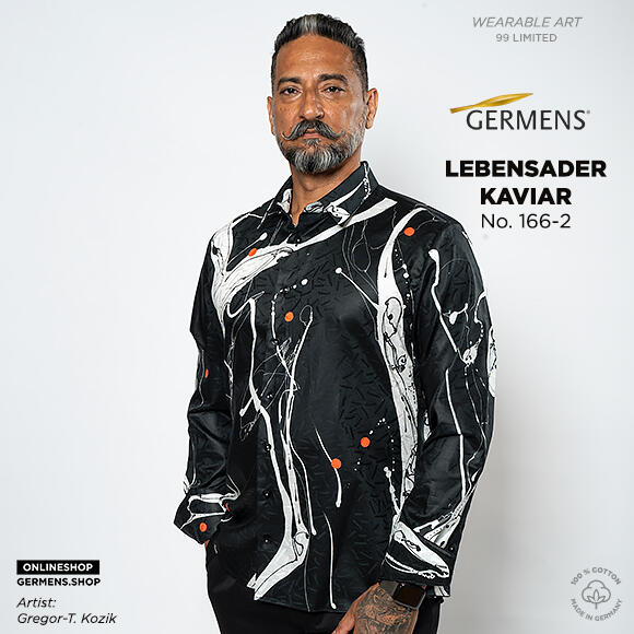 LEBENSADER KAVIAR - Schwarz weißes Hemd - GERMENS