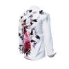 EIN FLAMINGO IN EINER WOLKE AUS TAUBEN - Grey red white shirt - GERMENS