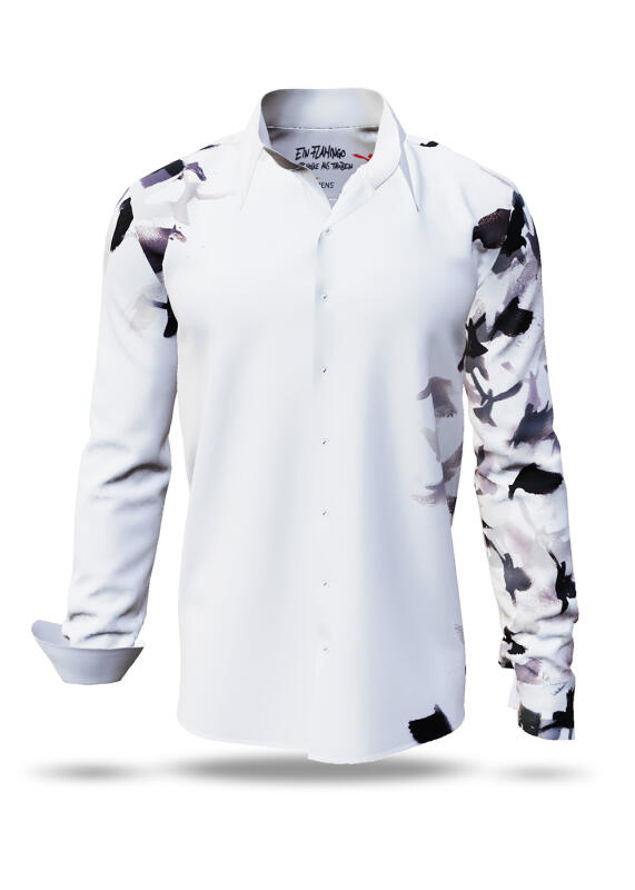 Discover colorful button up shirts for men EIN FLAMINGO IN EINER WOLKE  - 100% cotton