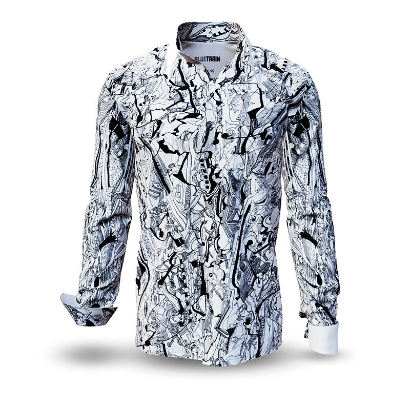 GREYTRAIN - Gray patterned shirt - GERMENS