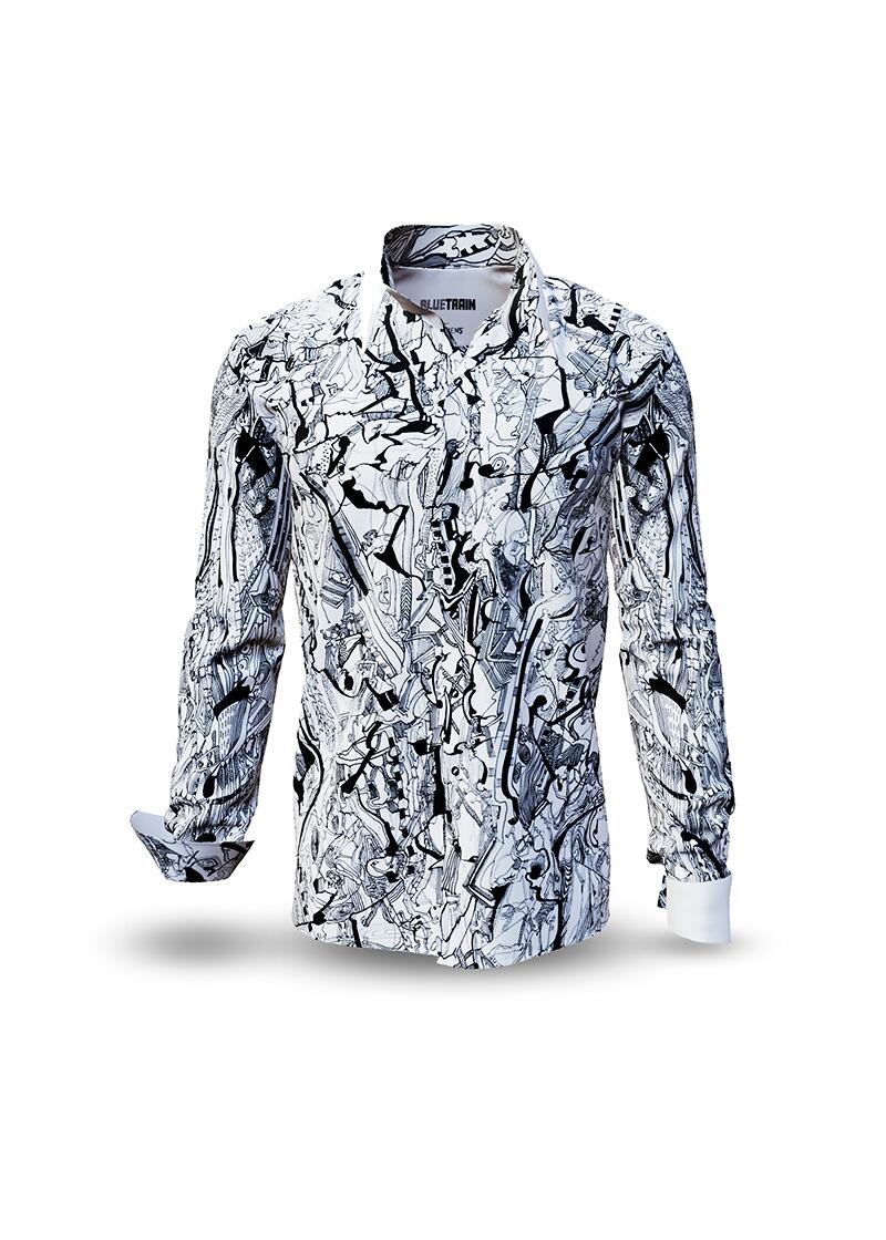 GREYTRAIN - Gray patterned shirt - GERMENS