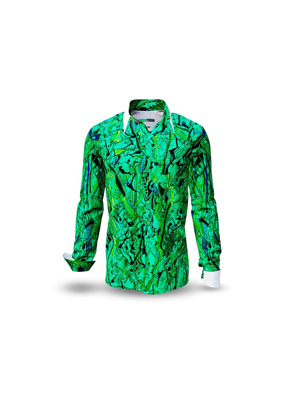 GREENTRAIN - Grn gemustertes Hemd - GERMENS