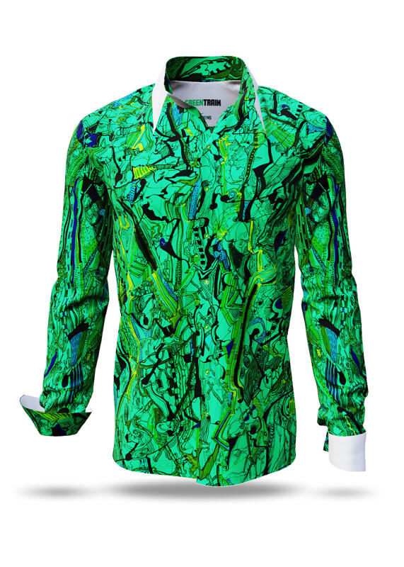 Entdecke bunte Hemden Herren GREENTRAIN - 100 % Baumwolle