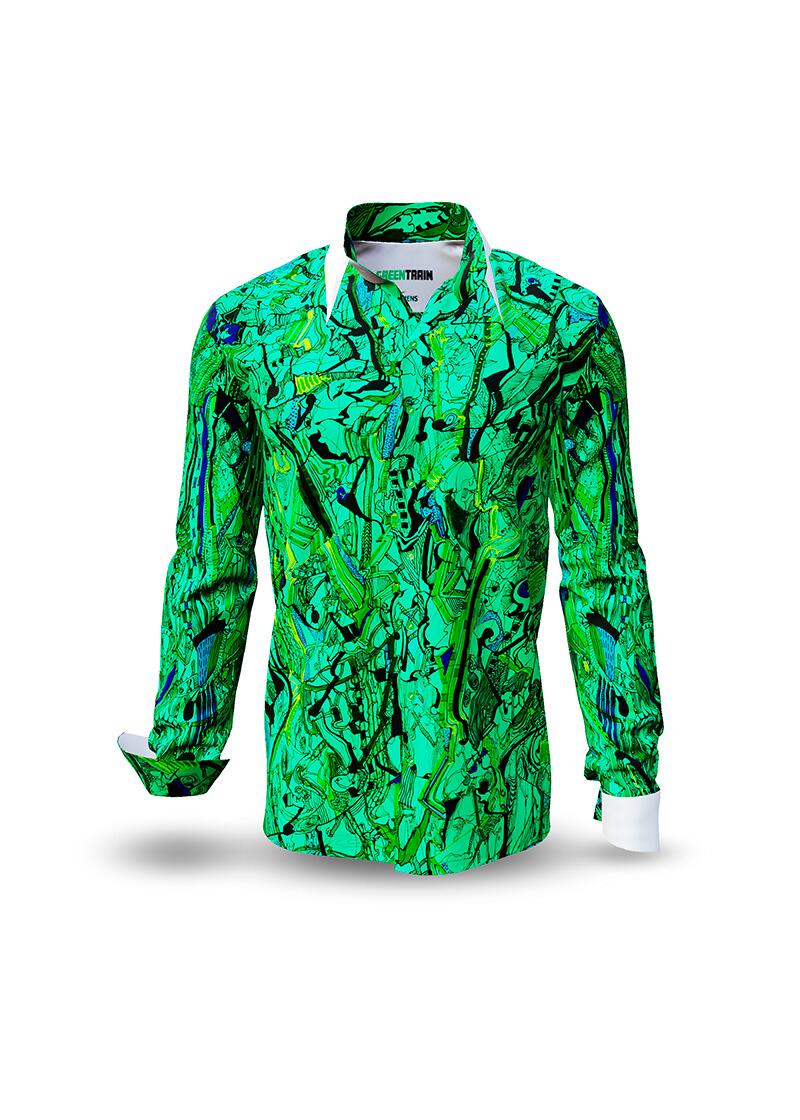 GREENTRAIN - Green patterned shirt - GERMENS