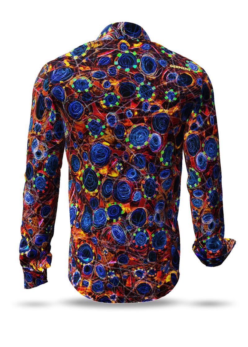 CIRCULI SANGRIA - Red shirt with colored patterns - GERMENS