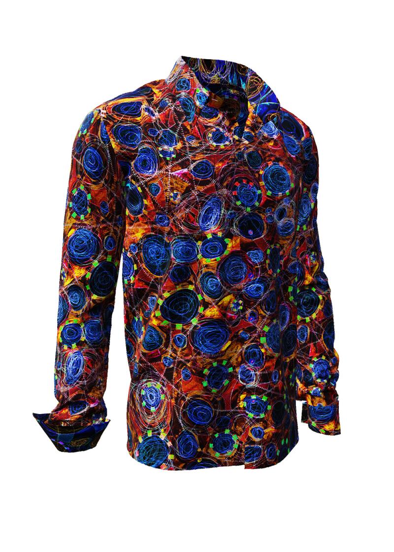 CIRCULI SANGRIA - Red shirt with colored patterns - GERMENS