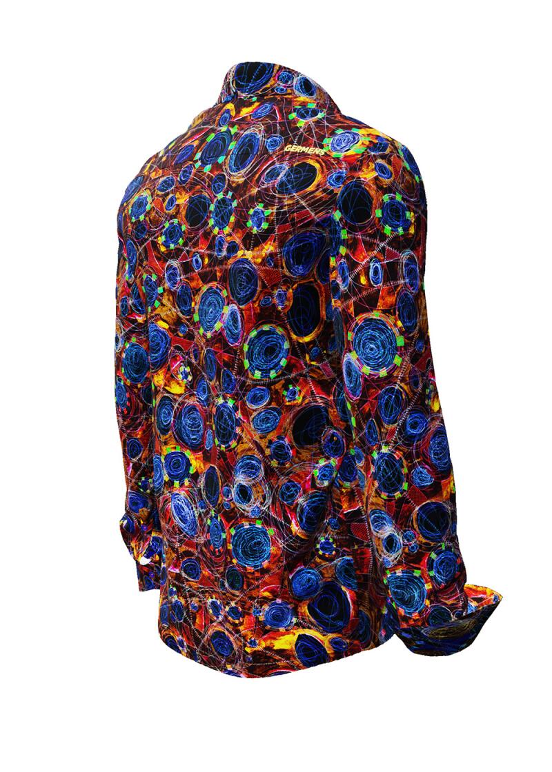 CIRCULI SANGRIA - Red shirt with colored patterns - GERMENS