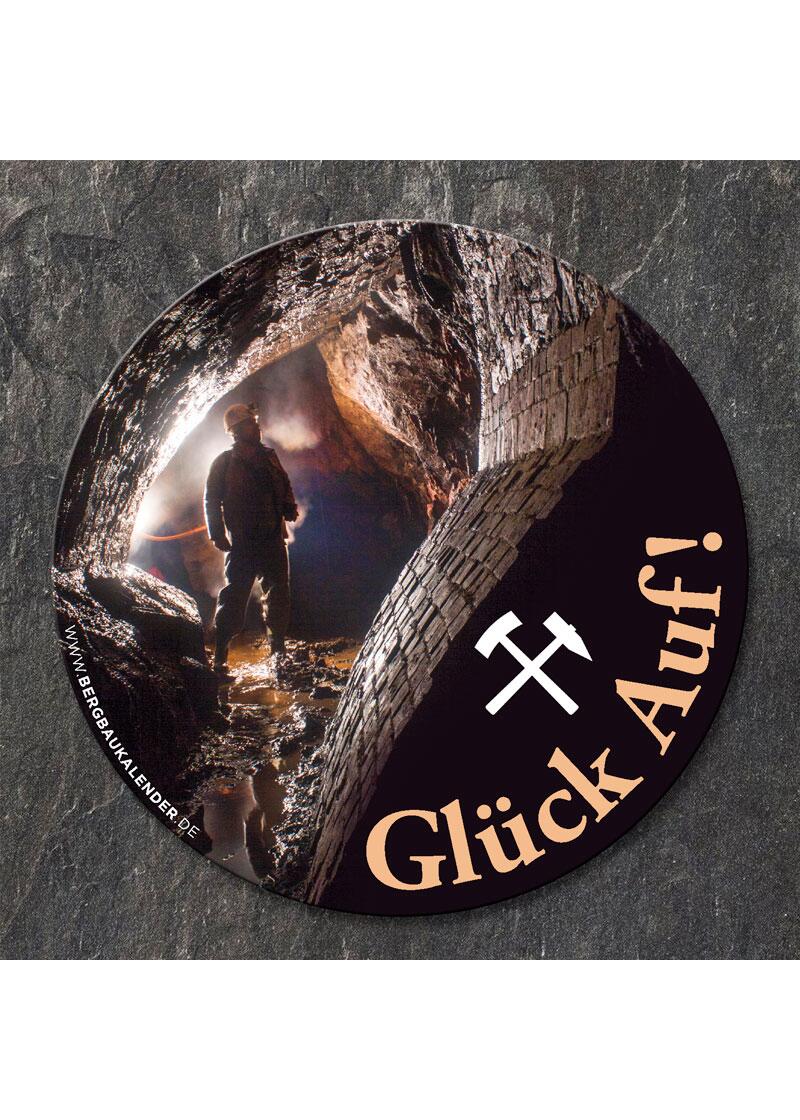 Runder Bergbau-Aufkleber &#9874 Glck Auf! - Untertage