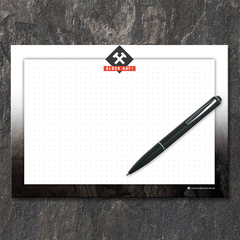 Schreibblock mit Bergbaumotiv Glück Auf!