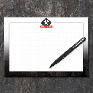 Notepad with mining motif Good luck!