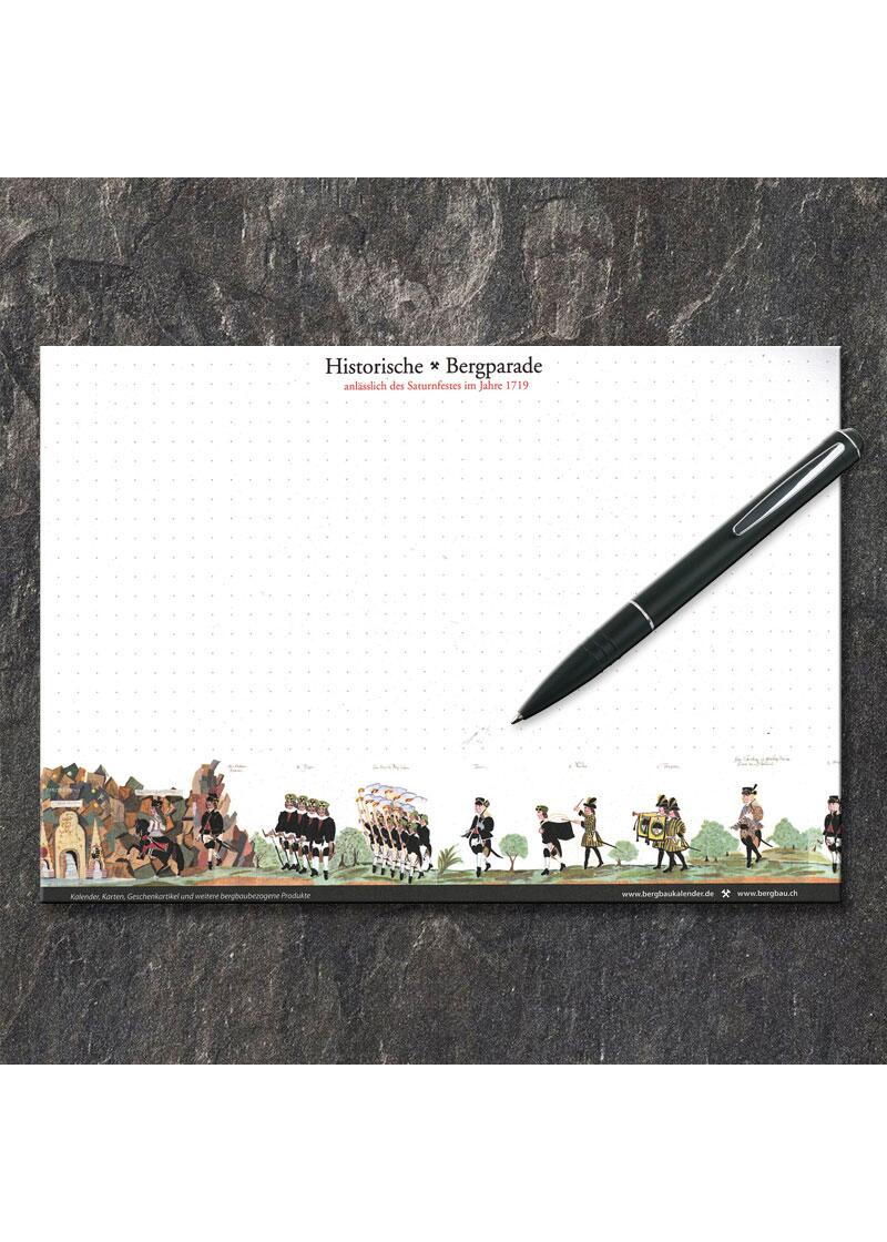 Notepad with historical mountain parade - Saturn Festival 1719