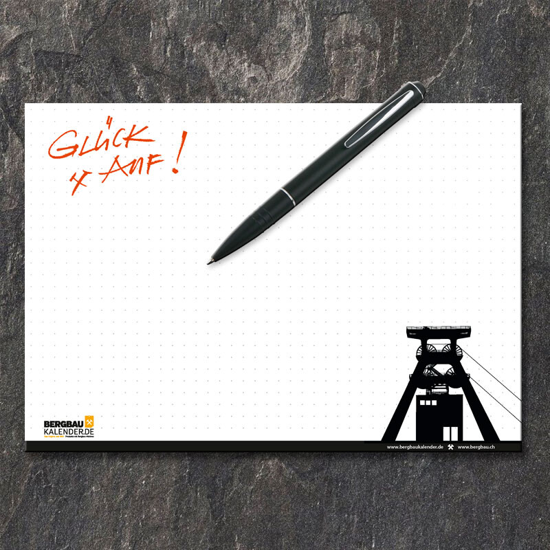 Schreibblock mit Förderturm - Glück Auf!