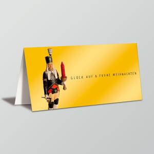 Goldene Bergbau-Grußkarte Frohe Weihnachten und...