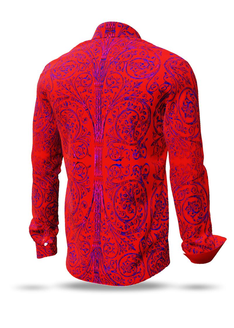 PORTE NOTRE DAME PARIS ROUGE - Rotes Hemd mit blauen...