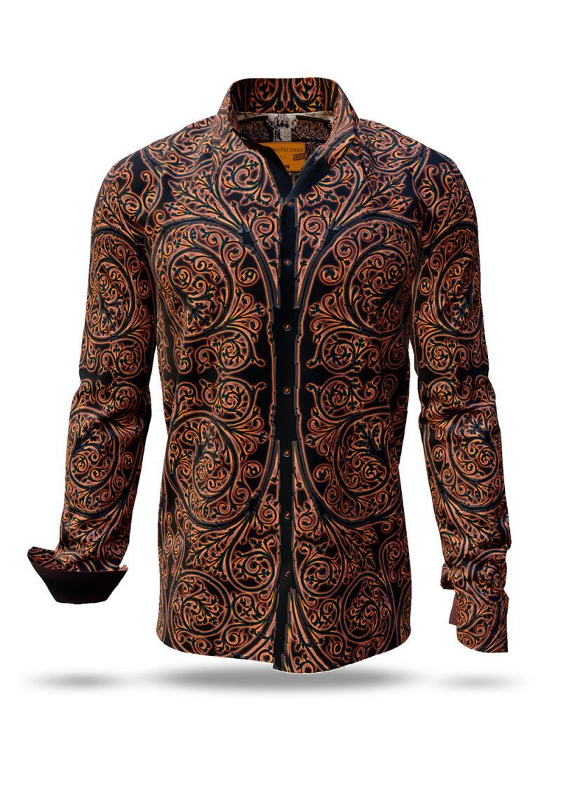 PORTE NOTRE DAME PARIS BOUGIE - Dark shirt with bright ornaments - GERMENS