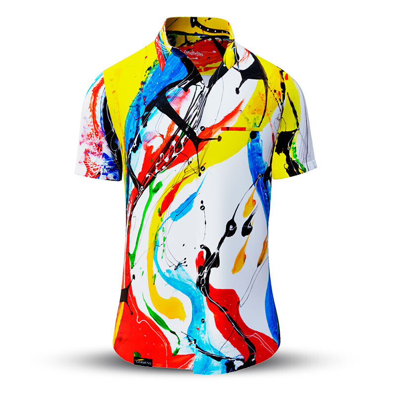 Summer shirt for men FREUDENTANZ - 100% cotton - 10 sizes from XS to 6XL - exceptional design - finest workmanship - fabrics made in Germany - limited edition and exclusive
