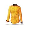 Extravagante orangene Bluse CAVEMAN mit Höhlenmalerein
