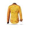 Extravagante orangene Bluse CAVEMAN mit Höhlenmalerein
