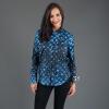Unique blouse for women - HEXAGON KOBALT - 100% cotton - GERMENS artfashion - Sizes XS to 3XL