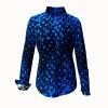 HEXAGON KOBALT - Blau gemusterte Bluse - GERMENS