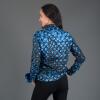 HEXAGON KOBALT - Blau gemusterte Bluse - GERMENS