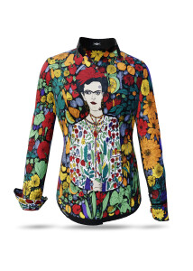 ausgefallene Damenbluse für Damen - BLUMEN MEXICOS -...