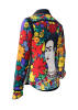 BLUMEN MEXICOS BUNTE BLUSE Blusen Damen - 100 % Baumwolle - GERMENS artfashion