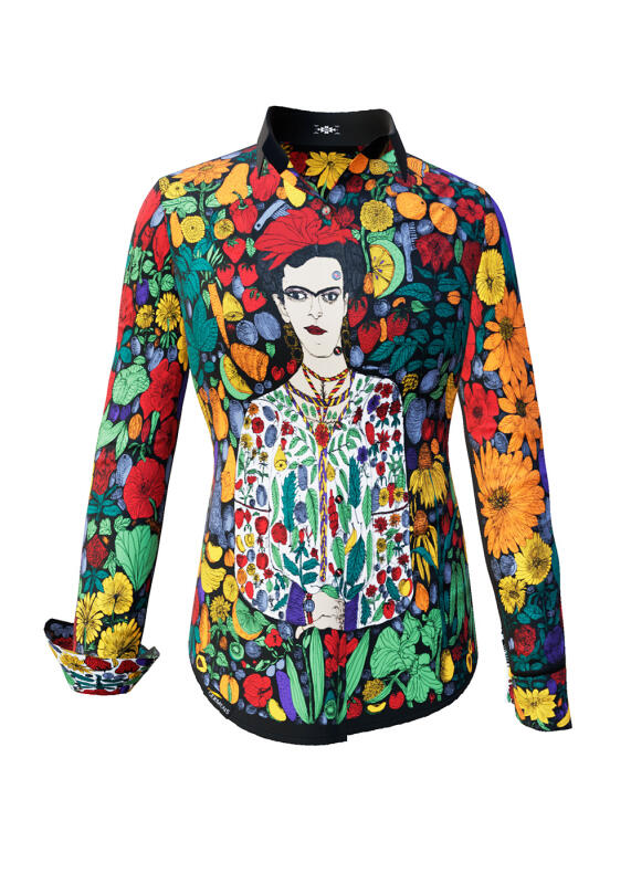 Unique blouse for women - BLUMEN MEXICOS - 100% cotton - GERMENS artfashion - Sizes XS to 3XL