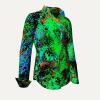 SAVE THE RAINFOREST GRUEN GELB BLAUE BLUSE Blusen Damen - 100 % Baumwolle - GERMENS artfashion
