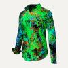 SAVE THE RAINFOREST GRUEN GELB BLAUE BLUSE Blusen Damen - 100 % Baumwolle - GERMENS artfashion