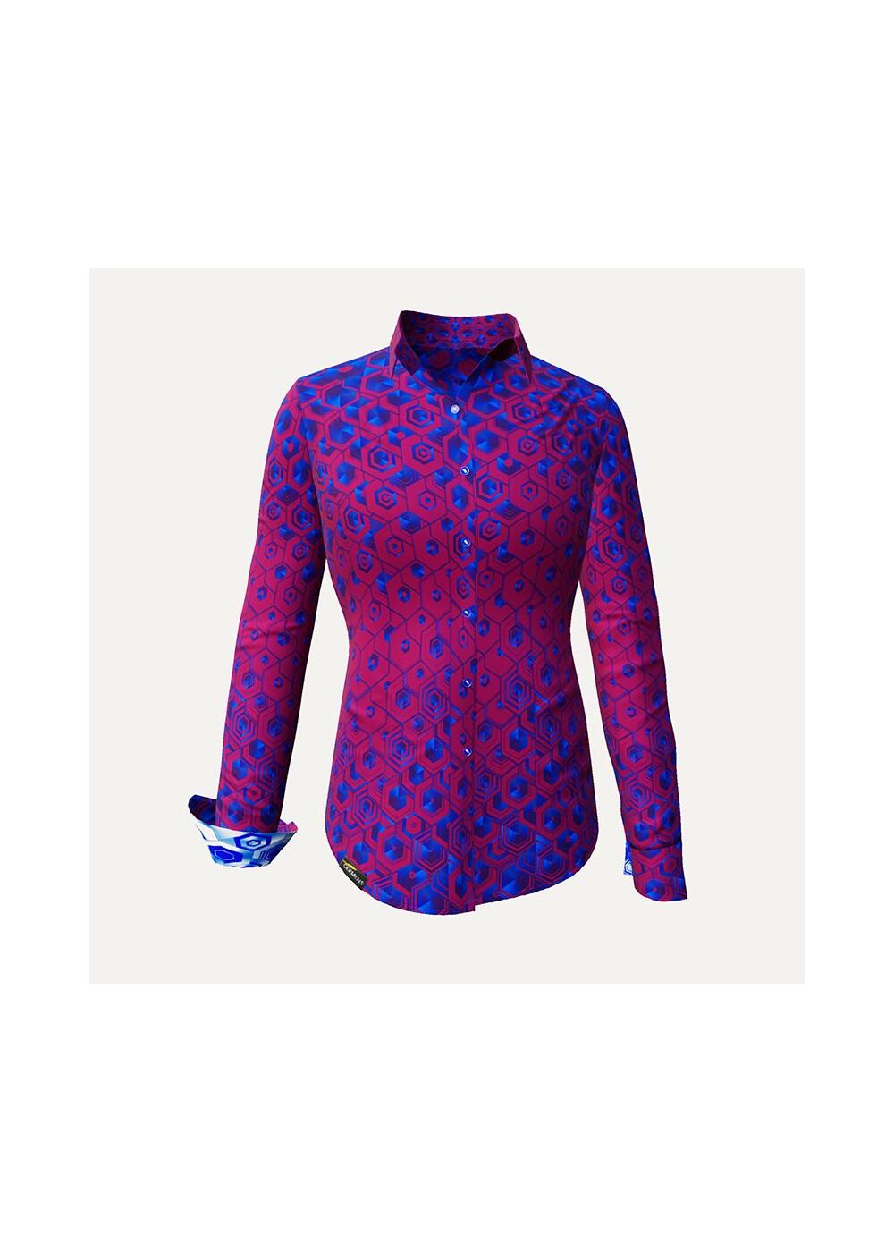 HEXAGON AMETHYST - Blau violette Damenbluse - GERMENS