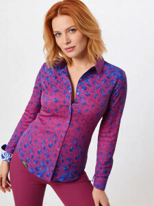 Unique blouse for women - HEXAGON AMETHYST - 100% cotton...