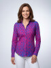 Womens Button Down Shirt HEXAGON AMETHYST - GERMENS artfashion - 100 % Cotton - Size XS