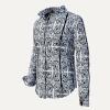 PORTE NOTRE DAME PARIS CONTRAST WEISSE DAMENBLUSE MIT SCHWARZEN ORNAMENTEN Blusen Damen - 100 % Baumwolle - GERMENS artfashion
