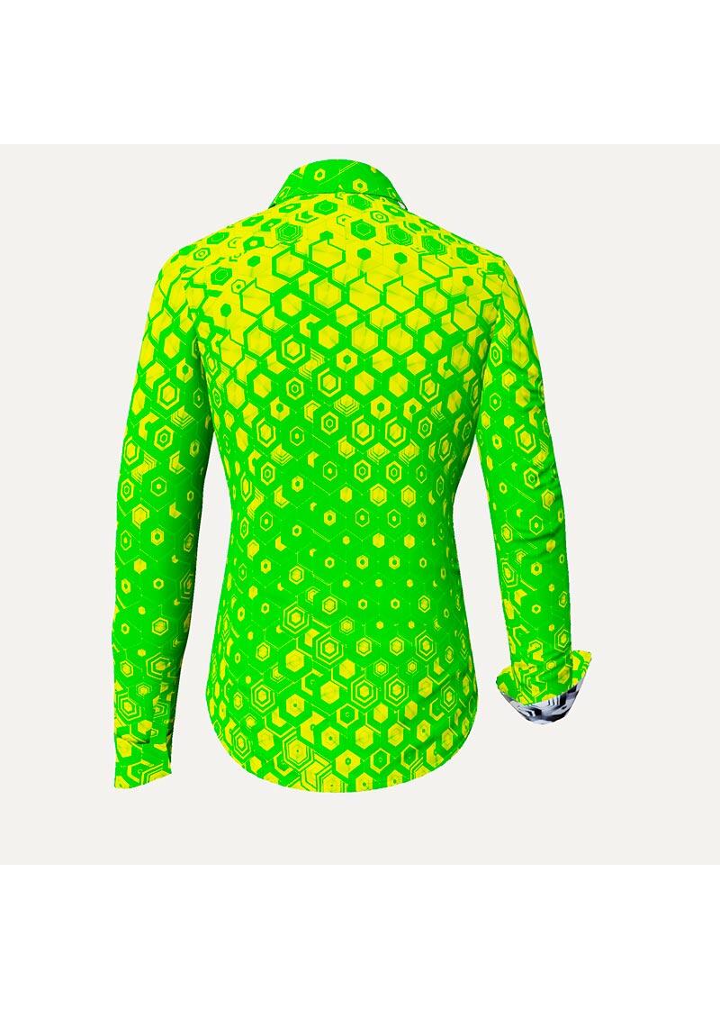HEXAGON URANIO - Grün gelbe Hemdbluse - GERMENS
