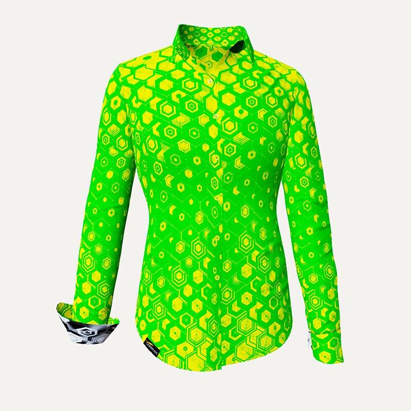 Unique blouse for women - HEXAGON URANIO - 100% cotton - GERMENS artfashion - Sizes XS to 3XL