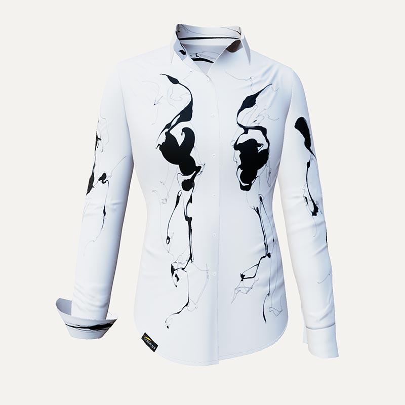 Unique blouse for women - SCHATTENWESEN - 100% cotton - GERMENS artfashion - Sizes XS to 3XL