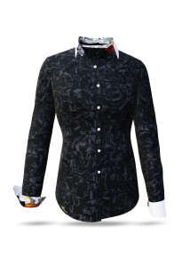 ausgefallene Damenbluse für Damen - SCHIEFER - 100 %...