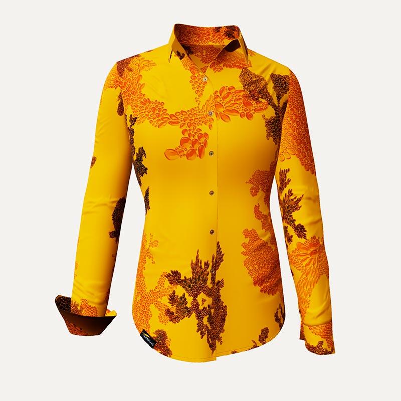 Unique blouse for women - EMBER ORANGE - 100% cotton - GERMENS artfashion - Sizes XS to 3XL