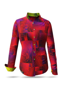 ausgefallene Damenbluse für Damen - DRACO ROT - 100...