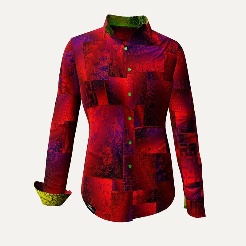 Unique blouse for women - DRACO ROT - 100% cotton - GERMENS artfashion - Sizes XS to 3XL