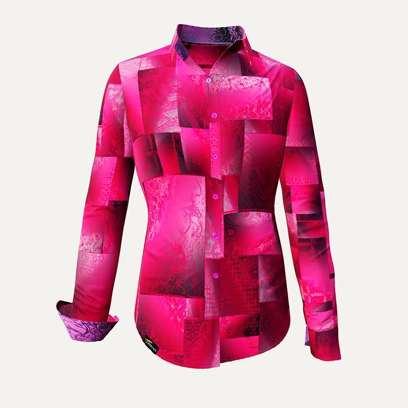 Unique blouse for women - DRACO PINK - 100% cotton - GERMENS artfashion - Sizes XS to 3XL
