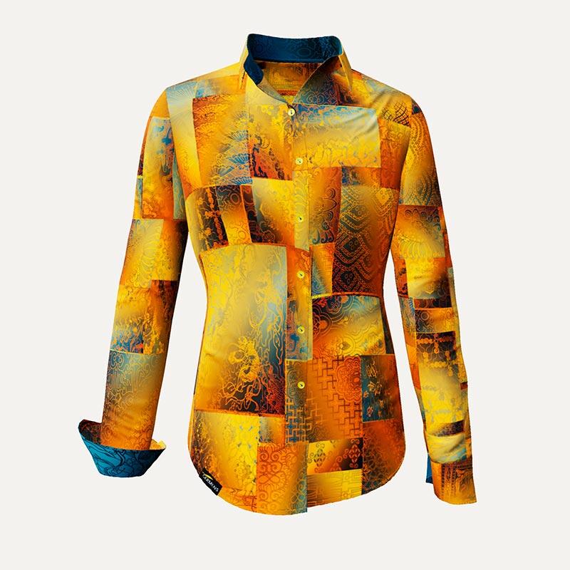 Unique blouse for women - DRACO GOLD - 100% cotton - GERMENS artfashion - Sizes XS to 3XL