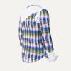 HYPERLINK VIOLETT GRUEN GEKACHELTE BLUSE Blusen Damen - 100 % Baumwolle - GERMENS artfashion