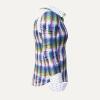 HYPERLINK VIOLETT GRUEN GEKACHELTE BLUSE Blusen Damen - 100 % Baumwolle - GERMENS artfashion