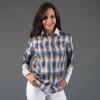 HYPERLINK VIOLETT GRUEN GEKACHELTE BLUSE Blusen Damen - 100 % Baumwolle - GERMENS artfashion