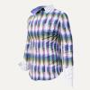 HYPERLINK VIOLETT GRUEN GEKACHELTE BLUSE Blusen Damen - 100 % Baumwolle - GERMENS artfashion