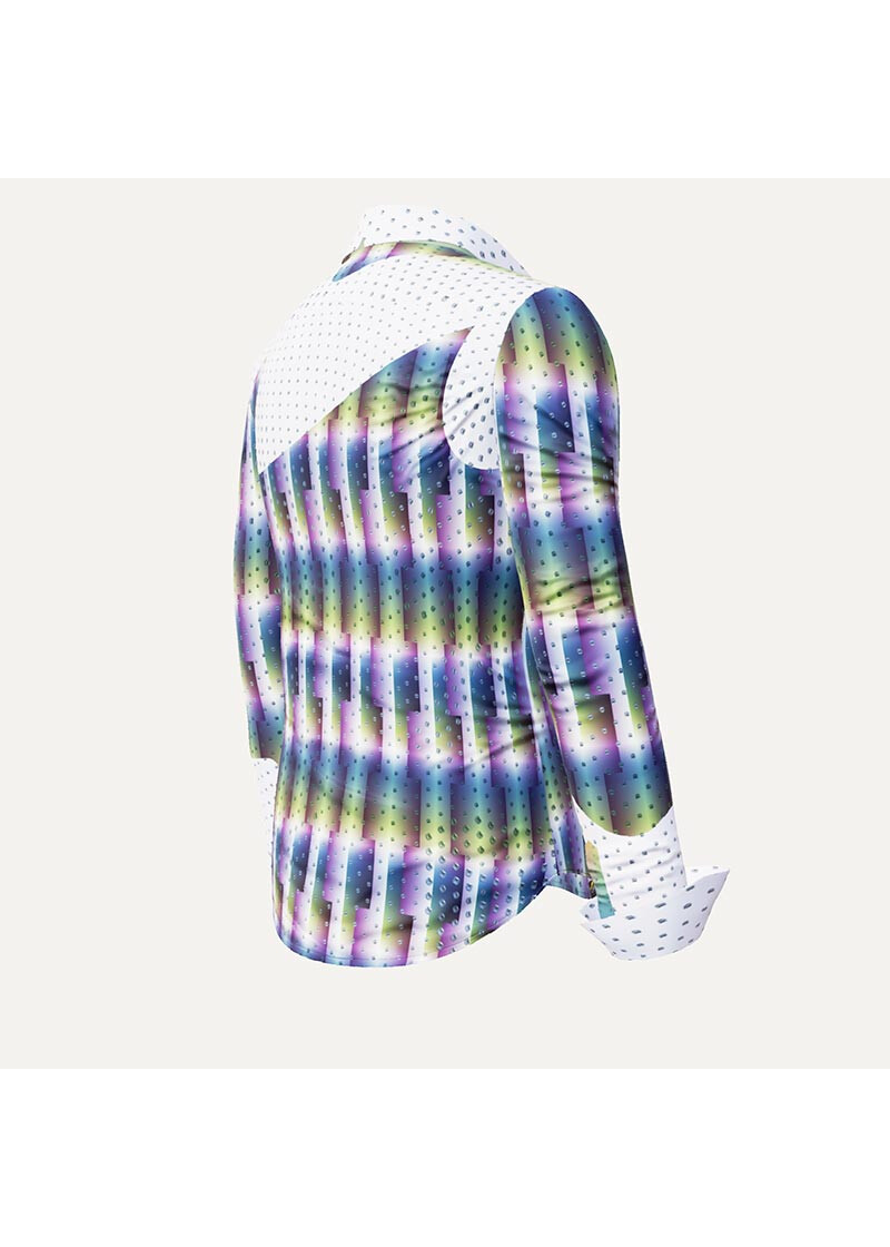 HYPERLINK - Violett grn gekachelte Bluse - GERMENS