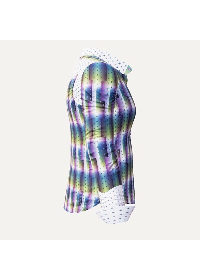 HYPERLINK - Violett grn gekachelte Bluse - GERMENS
