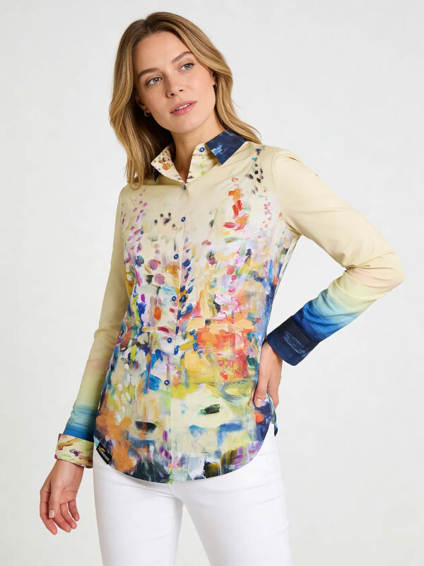 Unique blouse for women - GIVERNY - 100% cotton - GERMENS artfashion - Sizes XS to 3XL